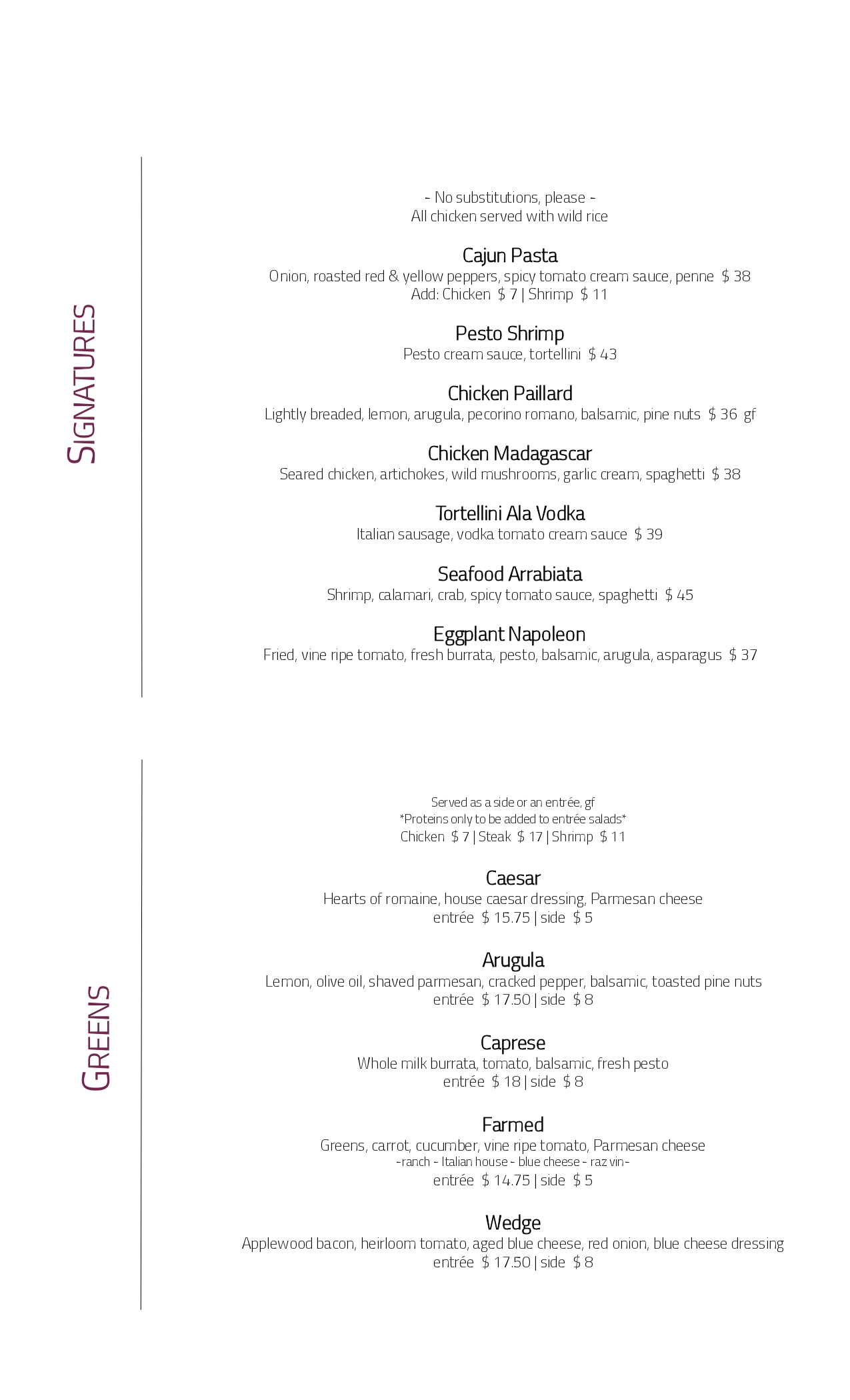 Wine Cellar Menu Page 3